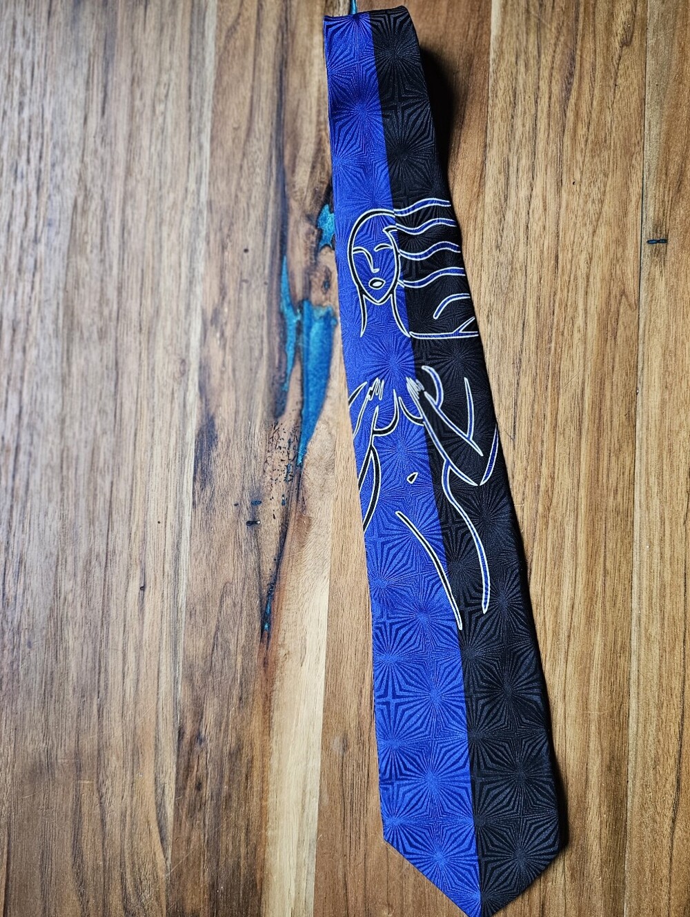 Burton Morris Silk Tie The Woman Inside Pop Art Abstract Blue Black